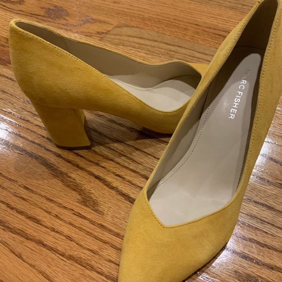 Marc Fisher Zala Block Heels in Canary Yellow - Picture 13 of 15